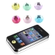 6 Colors Crystal Button Sticker for iPhone / iPad / iPod Touch (6 pcs in one packaging, the price is for 6 pcs)