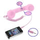 Retro Cell Phone Receiver with Pick up and Hang up / Volume Control Function for iPhone 4 & 4S / iPhone 3GS / iPhone 3G (Pink)
