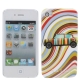 Colorful Radian Stripe Style Plastic Case for iPhone 4