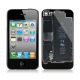 Glass Series Replacement Back Cover for iPhone 4, with Logo (Black)