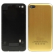 Brushed Metal Series Replacement Back Cover for iPhone 4, with Logo (Golden)