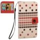 Wave Point Pattern Horizontal Flip Leather Case with Credit Card Slots for iPhone 4& 4S (Pink)