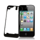 Original Version Transparent Glass Replacement Back Cover for iPhone 4S (Black)