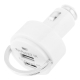 3.1A Dual USB Port Car Charger with Flip-out Pulling Ring for iPad / iPhone / iPod Touch, Mobile Phone, Navigator (White)