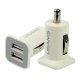 High Performance 3.1A Dual USB Port Car Charger for iPad / iPhone / iPod Touch, Samsung Galaxy Tablet P1000 / P7510 / i9220 / P6200 / P6800 and Other Mobile Phone, Navigators (White)