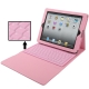 2 in 1 Bluetooth 3.0 Version Silicon Soft Keyboard + Folding Leather Protective Case for iPad 2 (Pink)