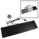 Multimedia Wired Ultra-Thin Keyboard with Keyboard Cover Protector Skin (Black)
