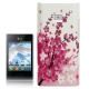 Cherry Blossom Pattern Diamond Encrusted Plastic Case for LG Optimus L3 / E400