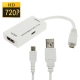 Micro USB to HDMI MHL Adapter for Samsung Galaxy S II / i9100 / Infuse 4G / i997, HTC Sensation G14 / HTC Flyer / EVO 3D, Support 720P HD Output, Length: 17cm (White)