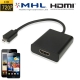 Micro USB to HDMI MHL Adapter for Samsung Galaxy S II / i9100 / Infuse 4G / i997, HTC Sensation G14 / HTC Flyer / EVO 3D, Support 720P HD Output, Length: 18cm