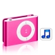 4GB MP3 Player with Metal Clip (Magenta)