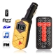 Car MP3 FM Transmitter with Remote Control, Supports USB Flash Disk & SD/ MMC/ TF Card (Golden)