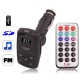 Car MP3 FM Transmitter with Remote Control, Supports USB Flash Disk & SD/ MMC Card