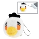 Angry Birds Style Plush Mobile Phone Chain (Bell Inside), White