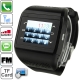 MQ008, GSM Watch Mobile Phone, Bluetooth & FM Touch Screen Watch Mobile phone, Single SIM Card, Quad band, Network: GSM850/ 900 / 1800/ 1900MHZ (Black)