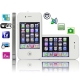 H007 White, TV (SECAM/PAL/NTSC), 90 degree menu rotation, Wifi JAVA Bluetooth FM Function Touch Screen Mobile Phone, Slip-operation can change the menu (3 pages of menus), Dual Sim cards Dual standby, Quadband, Network: GSM850/900/1800/1900MHZ (With Logo)