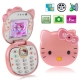 F198 Pink, Hello Kitty Style Mobile Phone with Bluetooth & FM Function, Dual Sim Cards Dual Standby Dual Cameras, Quad Band, Network: GSM850 / 900 / 1800 / 1900MHZ