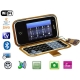 T2000, Dual Sim cards Dual standby Dual camera, Bluetooth FM function Wifi & JAVA TV Touch Mobile Phone with QWERTY design, 90-degree screen rotation, Slip-operation can change the menu (3 pages of menus), Quad band, Network: GSM850/ 900 / 1800/ 1900MHZ