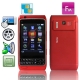 N8i, Bluetooth & FM Function Touch Mobile Phone, Dual Sim Cards Dual cameras, Slip-operation can change the wallpaper (5 pages of menus), Network: GSM 900/ 1800 MHZ (Red)