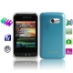F912, 4 Sim cards 4 standby, ISDB-T for Japan / South America, Analog TV (SECAM/PAL/NTSC) & Bluetooth FM function Mobile Phone, Quad band, Network: GSM850/ 900 / 1800/ 1900MHZ (Baby Blue)
