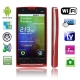 A8000 Red, AGPS + Android 2.2 Version, 3.6 inch Touch Screen, Analog TV (SECAM/PAL/NTSC), Wifi Bluetooth FM function Mobile Phone, Slip-operation can change the menu (3 pages), Dual Sim cards Dual standby, Quad band, Network: GSM850/ 900 / 1800/ 1900MHZ