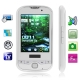 T900 White, Analog TV (SECAM/PAL/NTSC), Bluetooth FM function Touch Screen Mobile Phone, Dual band, Network: GSM 900 / 1800MHZ