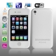 Phone 5 White, Analog TV (PAL/NTSC/SECAM), WIFI & JAVA Bluetooth FM Function Touch Mobile Phone, Slip-operation can change the menu (4 pages), Swing Change the Wallpaper, Dual Sim cards Dual standby, Quad band, Network: GSM850/ 900 / 1800/ 1900MHZ