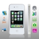 F8 White, JAVA Bluetooth FM function Touch Screen Mobile Phone, Slip-operation can change the menu (6 pages of menus), Quad band, Network: GSM850/ 900 / 1800/ 1900MHZ