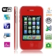 P5 Red, Analog TV (PAL/NTSC), 90 degree menu rotation,  Wifi JAVA Bluetooth FM Function Touch Screen Mobile Phone, Slip-operation can change the menu (3 pages of menus), Dual Sim cards Dual standby, Quadband, Network: GSM850/900/1800/1900MHZ
