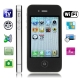 4GS Black, Analog TV (SECAM/PAL/NTSC), Wifi Bluetooth FM Function 3.5 inch Touch Screen Mobile Phone, Slip-operation can change the menu, Dual Sim cards Dual standby, Quad band, Network: GSM850/900/1800/1900MHZ