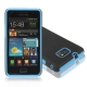 Blue Silicone + Black Plastic Case for Samsung i9100 / Galaxy S2