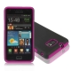 Rosy Silicone + Black Plastic Case for Samsung i9100 / Galaxy S2