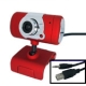 USB 16.0 Mega Pixels Driverless PC Camera with Mic and 360 degree rotated (Red)
