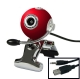 USB 16.0 Mega Pixels Driverless PC Camera with Mic and 360 degree rotated (Red)
