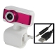 USB 16.0 Mega Pixels Driverless PC Camera with Mic and 360 degree rotated (Magenta)
