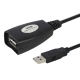 USB 2.0 AM to AF Extension Cable, Length: 5m (Black)