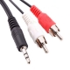 Normal Quality Jack 3.5mm Stereo to RCA Male Aduio Cable, Length: 5m