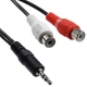 2 RCA Female to 3.5 MM Male Jack Audio Y Cable, Length: 40 cm