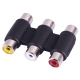 Female to Female 3 RCA AV Audio Video Coupler Adapter