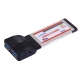 SuperSpeed USB 3.0 Express PCMCIA Card 2 Port Laptop,  Built in DC Jack for Extra Power
