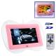 7 inch Apple Shaped 4 Blue LED Lights Digital Picture Frame with Remote Control (Pink)