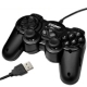 USB 12 Button Double Shock Game Pad, Plug and Play,(Black)