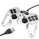 USB 12 Button Double Shock Game Pad, Plug and Play,(White)
