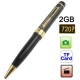 720P Mini DV Hidden Spy Pen with Motion Detection / Video Recording / Photo Shooting / Sound Recording function, Support TF Card, Built in 2GB memory, Recording resolution: 1280x720 pixels (Golden)