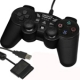 USB Analog Controller Double Vibration Game Pad for PS2 & PC (Black)