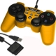 USB Analog Controller Double Vibration Game Pad for PS2 & PC (Golden)