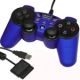 USB Analog Controller Double Vibration Game Pad for PS2 & PC (Blue)