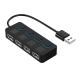 4 Ports USB 2.0 HUB with 4 Switch (Black)