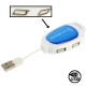 Mini Hi-Speed 4 Port USB 2.0 Hub,Support 500GB HDD (Blue)