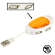 Mini Hi-Speed 4 Port USB 2.0 Hub,Support 500GB HDD (Orange)